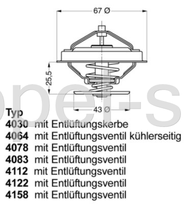 Termostat Opel 2,5TDS WAHLER 4158.80D