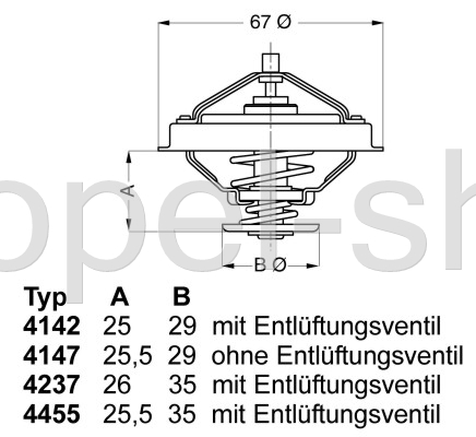 Termostat Opel 2,5TD WAHLER 4237.80D