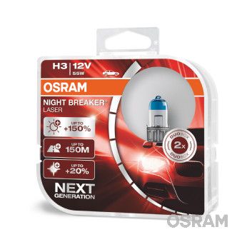 OSRAM H3 NIGHT BREAKER LASER 64151NL-HCB +150% 2KS/BALENIE