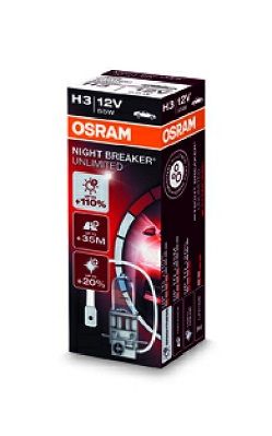 OSRAM H3 NIGHT BREAKER UNLIMITED 12V 55W PK22S 64151NBU